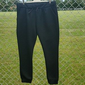 H&M Black Quilted Joggers with Pockets
